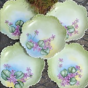 Vintage 5 Monbijou Bavarian China Porcelain Plates